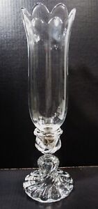 Vtg Baccarat Crystal France Bambous Hurricane Candlestick Candle Holder