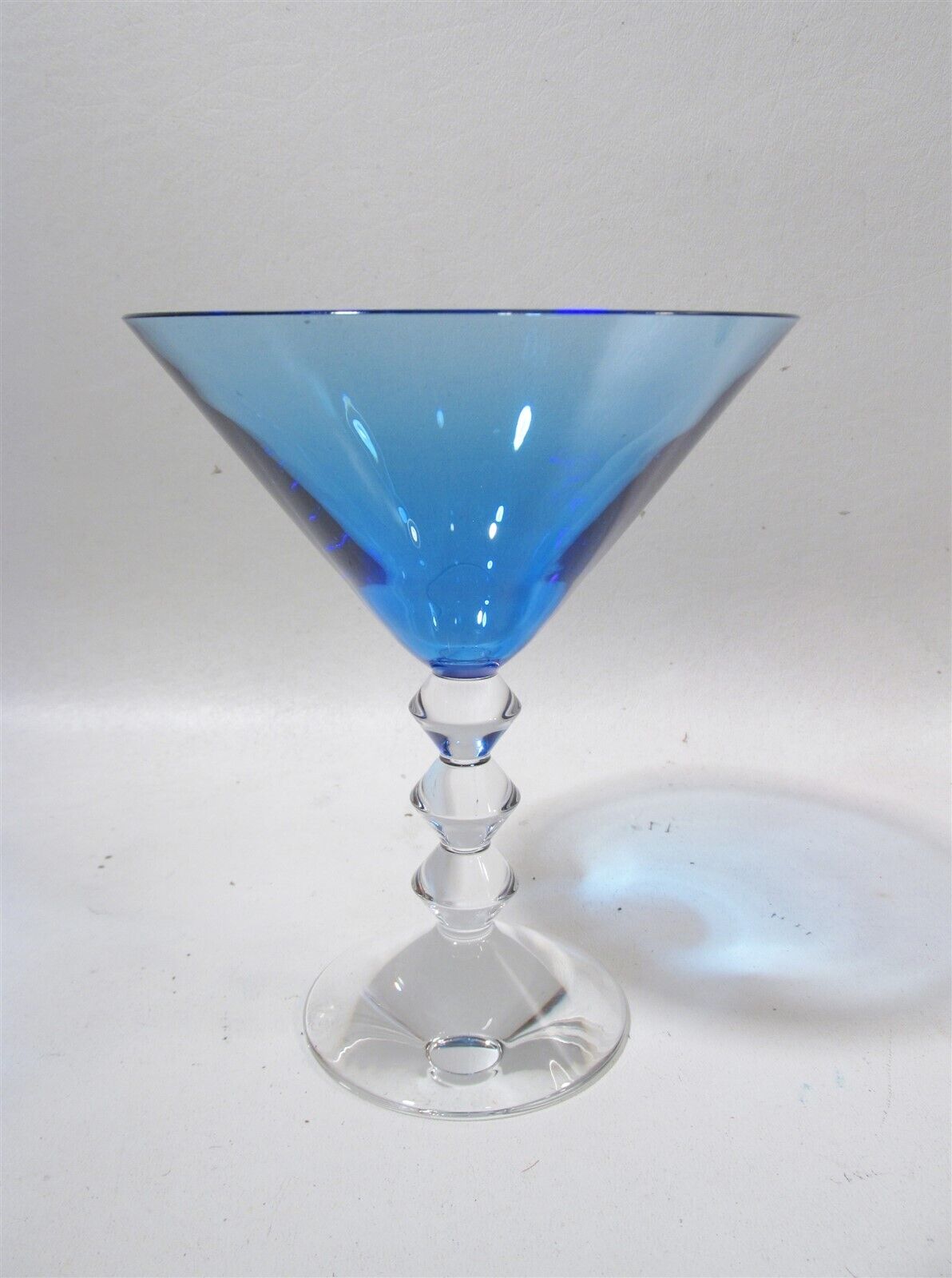 Luxe Baccarat Crystal France Vega Sapphire Blue Martini Goblet