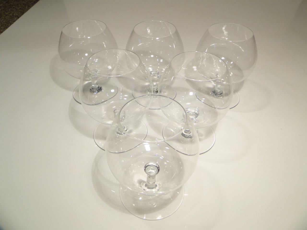 Set of 6 BACCARAT Crystal Brandy Snifter Cognac Wine Glasses France