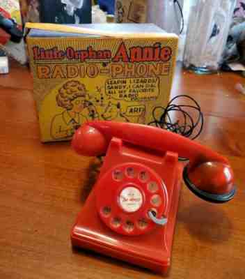 Little Orphan Annie Radio Phone - Bakelite - MiB 1948? Antique - Scarce Rare