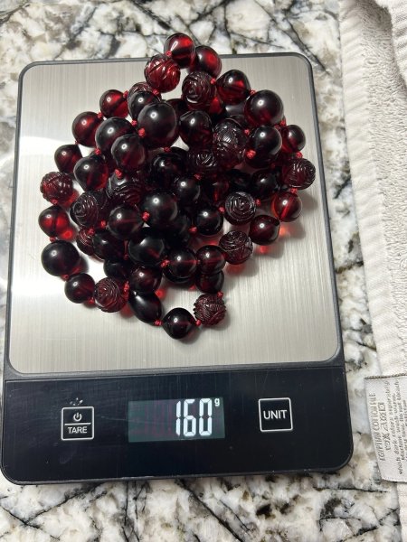 Bakelite Vintage Cherry Amber Beaded Necklace Rare Extraordinary