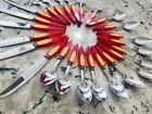 Bakelite Catalin Red & Yellow Inlaid Art Deco Teardrop Flatware Set 24 pc 1930's