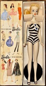 MIB TM BLONDE Vintage Barbie Ponytail #3 (Brown Eyeliner/ Orange Lips) 1959