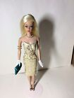 VINTAGE BARBIE Rare Platinum Blonde Color Magic Doll In Golden  Girl Dress!