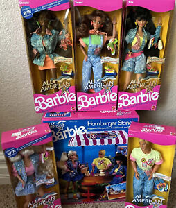 PLAYSET & COMPLETE SET 1990 All American BARBIE TERESA KEN CHRISTIE KIRA Reeboks