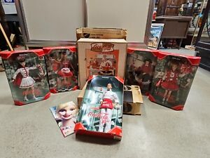 Barbie Coca Cola Soda Fountain and 5 Coca Cola Doll Set All NIB