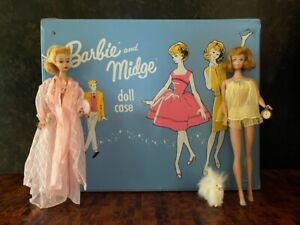 Vintage 1960s #3 Barbie and Midge Dolls with Case, Clothes And Accessories