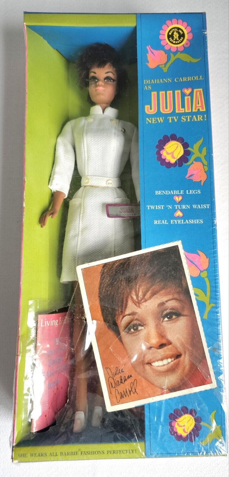 VTG 1968 Diahann Carroll as Julia Barbie Doll Nurse Mattel #1127 Rare Sealed NEW