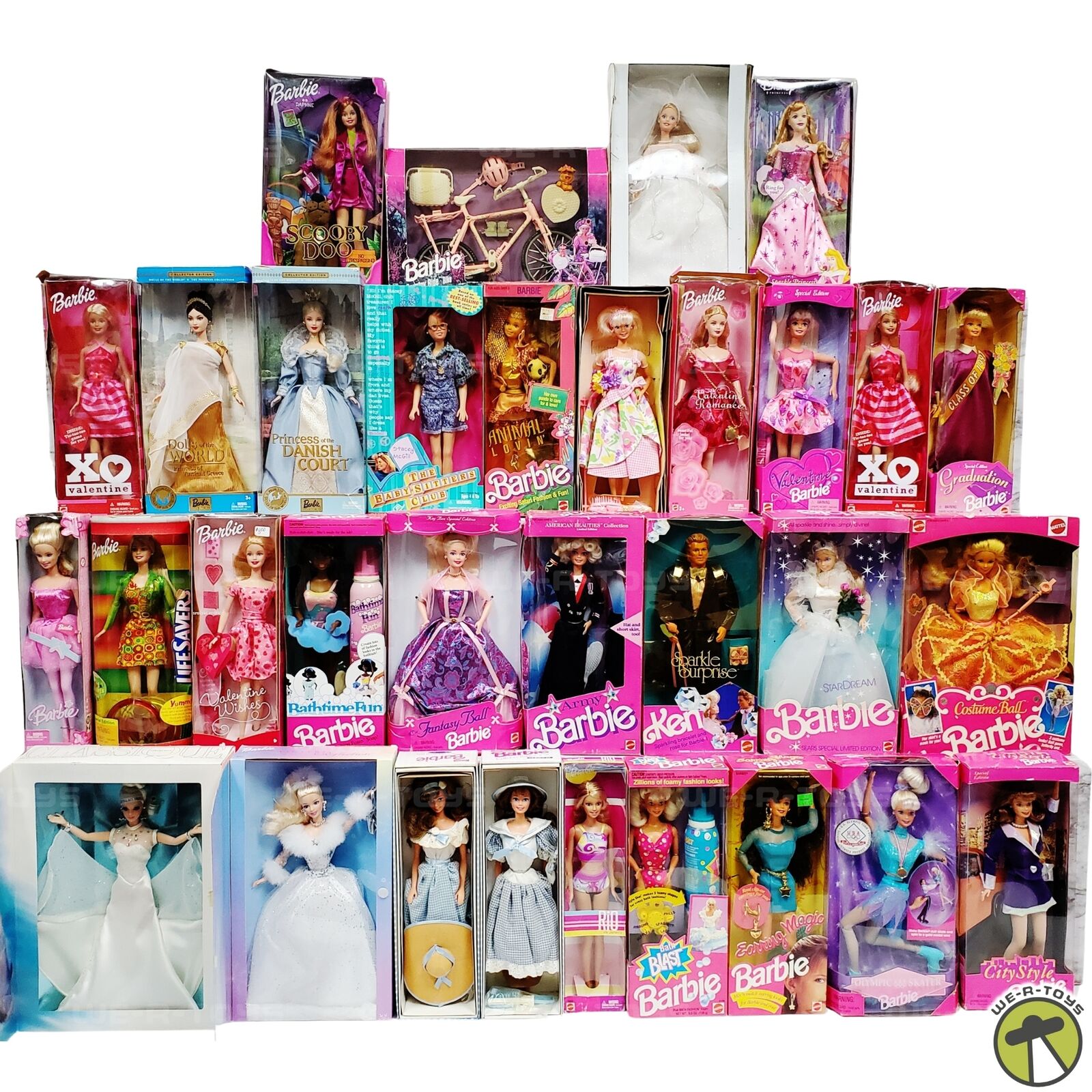 BARBIE DOLL LOT OF 32 ~ ASSORTED DOLLS ~ BOXES HAVE WEAR ~ SEE PHOTOS