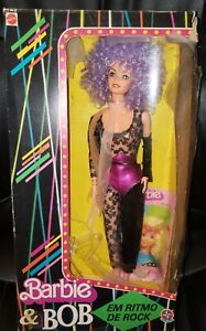 estrela Barbie Em Ritmo Rocker Brazil Superstar Purple Hair  RARE