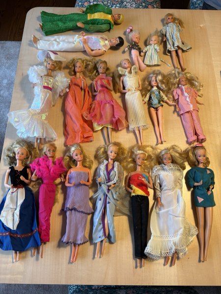 Vintage Barbie Bundle - dolls, clothes, case, accessories 1960s-1980s