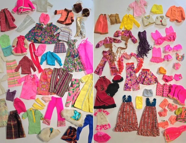 Vintage 1960s & 1970s Mattel Barbie Doll Clothes LOT