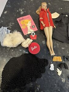 Vintage 1961 Ponytail Barbie Resort Set Lot With Clothing