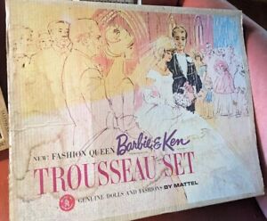 RARE FASHION QUEEN BARBIE & KEN TROUSSEAU SET GENUINE DOLLS & FASHIONS by MATTEL