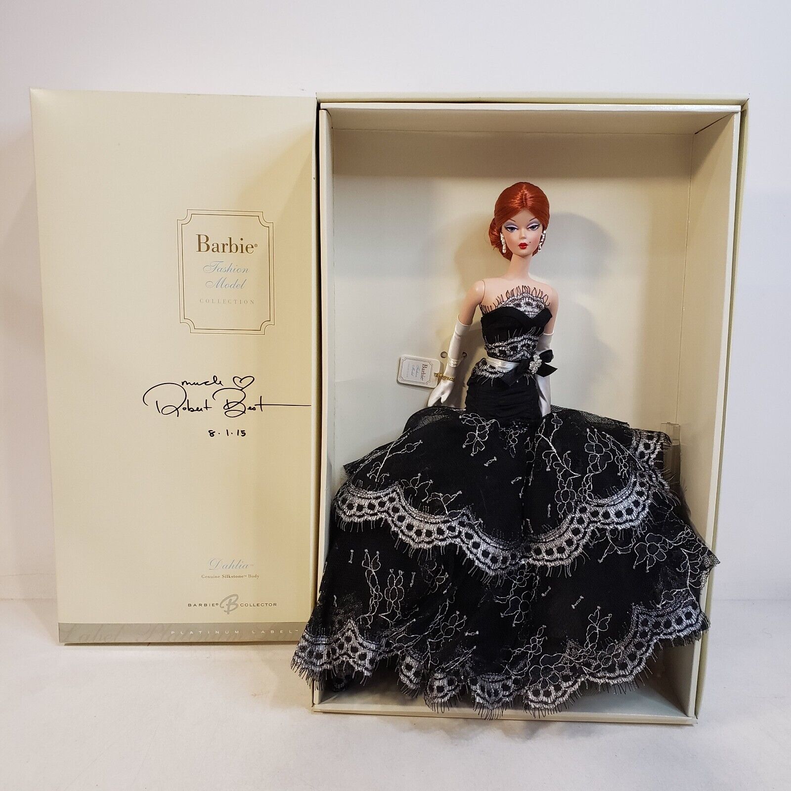 DAHLIA SILKSTONE BARBIE DOLL 2005 PLATINUM LABEL MATTEL J4255 NRFB SIGNED