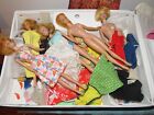 Vintage Barbie Five Doll Lot with Case and Clothes