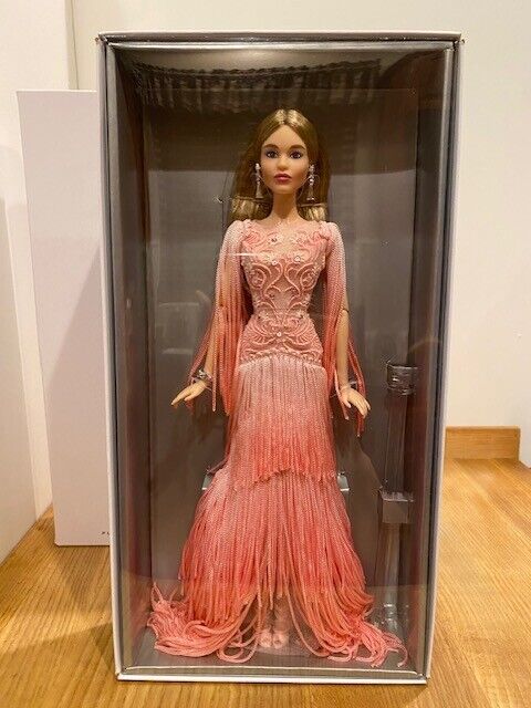 Blush Fringed Gown Barbie - Platinum Label w/Shipper - MINT & NRFB - DWF52