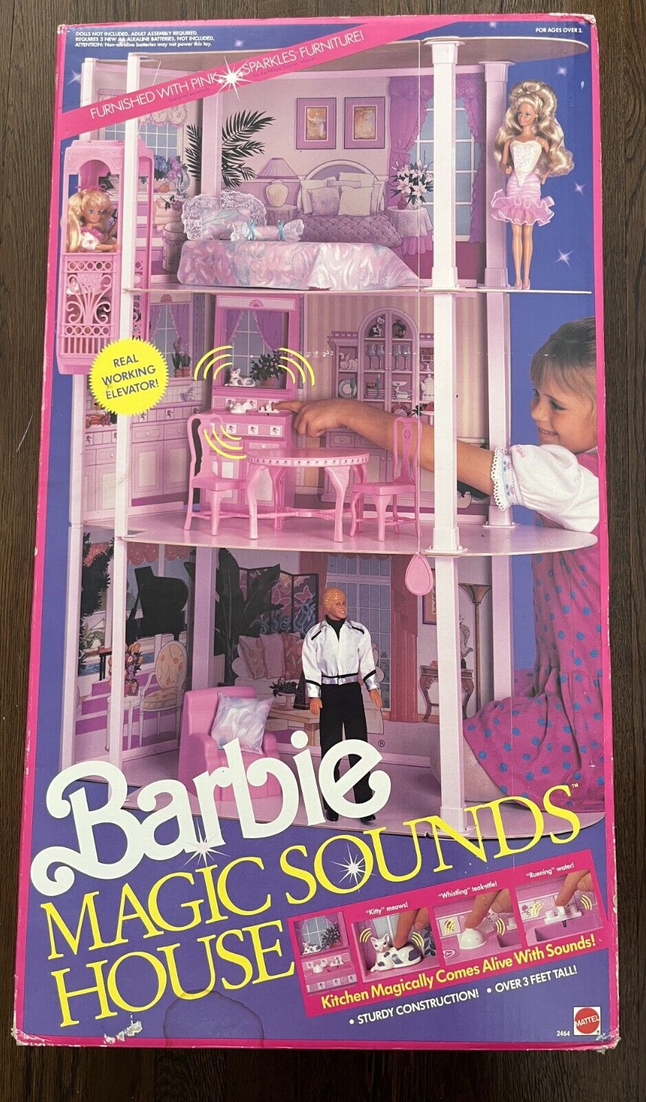 Rare 1991 Barbie Magic Sounds House 2464 with Elevator - New Sealed in Box
