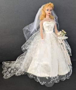 Vtg 1960s Mattel Ponytail Barbie #3/#4 Transitional Doll in #972 Wedding Day Set