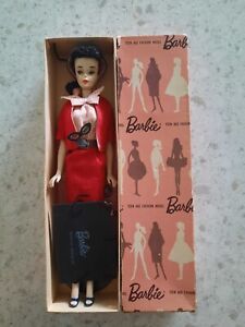 Vintage Barbie Pink Silhouette Box #881 Busy Gal Display Doll SET *RARE*
