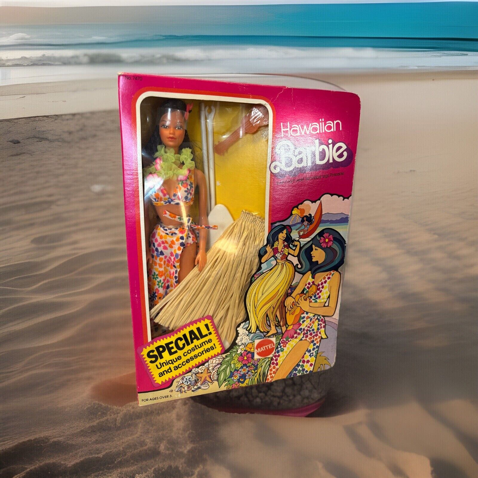 VTG 1975 Hawaiian Barbie Doll #7470 Steffi Face Mattel NOS/NIB GREAT COND. RARE