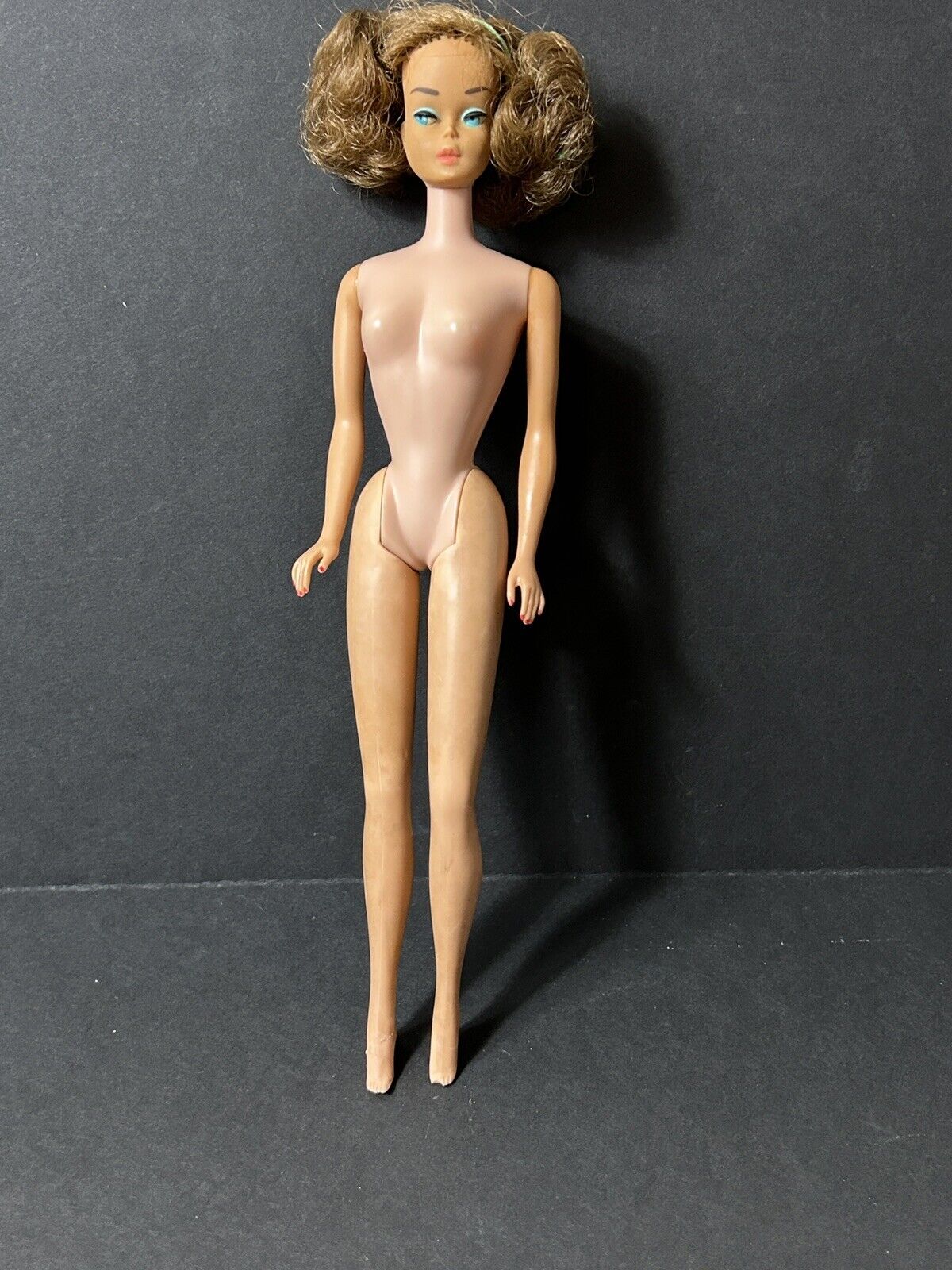 Vintage 1958 Side Part American Girl Barbie Doll Brown Auburn Hair