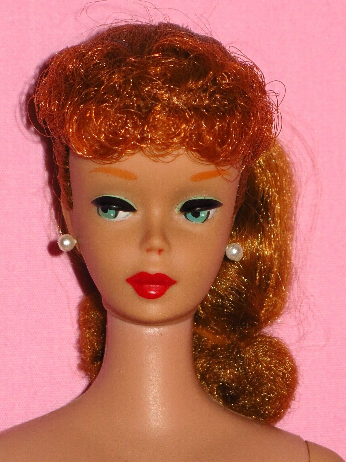 Mattel - Vintage 1961 Titian Redhead #5 Ponytail Barbie Doll - Wow!