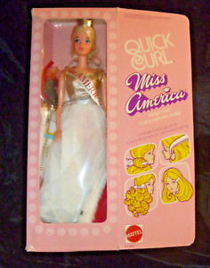 VTG 1972 #8697 MATTEL "QUICK CURL MISS AMERICA BARBIE" DOLL-MIB-TAIWAN S149 PAB