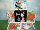 LET'S PLAY BARBIE WITH BLONDE DOLL IN BOX, 4 REPRO FASHIONS & DOLL CASE *NEW*