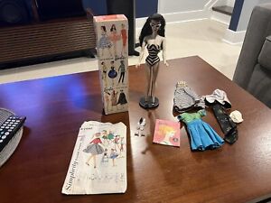 Vintage #3 Brunette Ponytail Barbie  w/Original Box Accessories