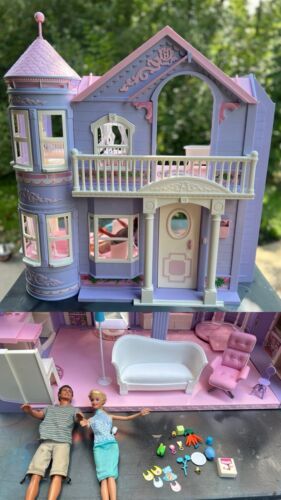 Barbie Folding Dream House Victorian Mansion Purple and Pink Elevator Works 2000