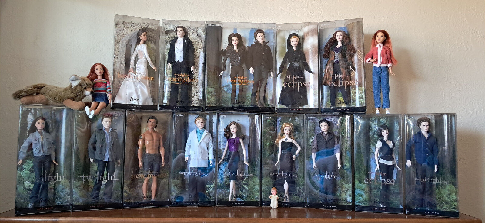 Twilight Barbies, All 15, NRFB PLUS 3 Stages of Renesmee & Wolf Jacob