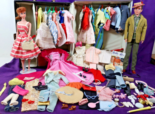 Vintage #5 Titian Redhead Ponytail BARBIE KEN CLOTHING LOT Busy Mood Shopper BIN