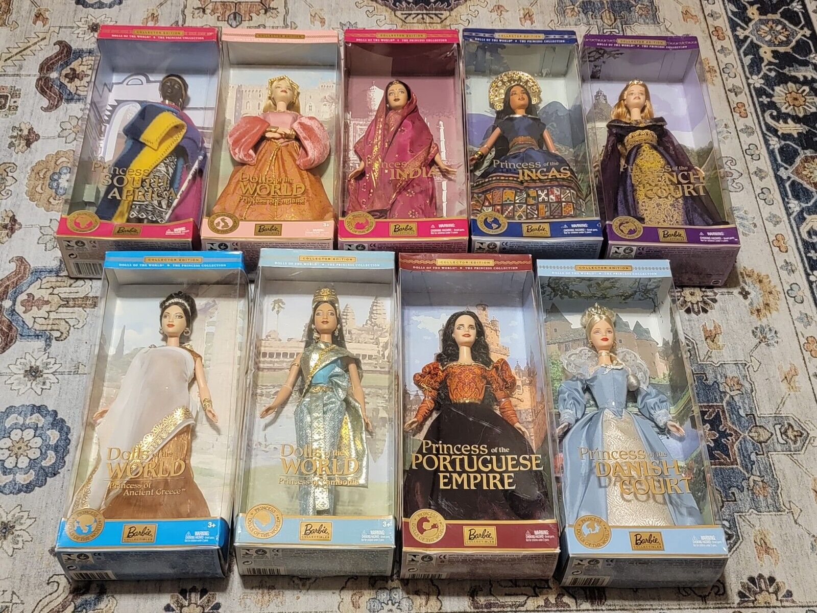 2000 - 2003 Mattel Barbie Dolls of the World Princess Collection 9 Dolls New