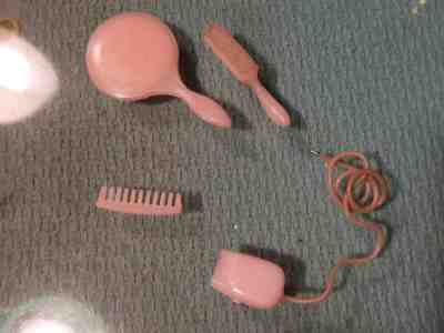 vintage barbie boudoir set mirror comb brush rare razor minty