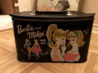 ???????? Vintage 1963 Barbie and Midge Travel Pals Train Suit Case Mattel RARE ????