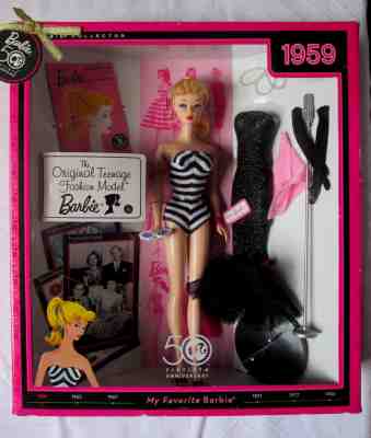 50th Anniversary Barbie 1959 Original Teenage Fashion Model Doll Remake New