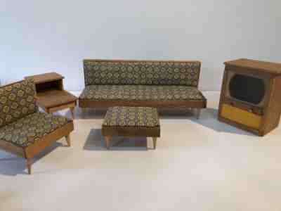 Vintage 1950s Argo Wood Mid-Century Modern Living Room Furniture - Barbie