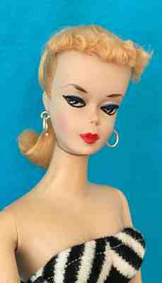 Vintage Barbie ~ Beautiful A/O Hand-Painted #2 Blonde Ponytail w/ #2 Stand 