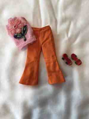 Vintage 1960’s Barbie Skipper Outfit Rolla Scoot #1940 W Skates Bell Bottoms Top
