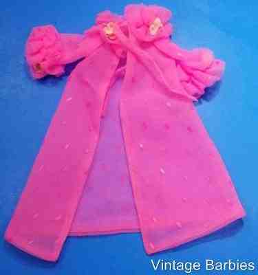 Barbie Doll Dreamy Pink #1857 Robe Near Mint ~ Vintage 1960's