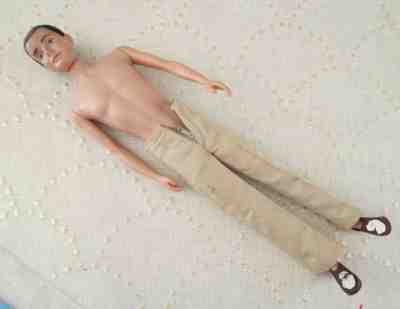 Vintage Mattel Ken Doll 0750 1961 Fuzzy Head Pants, Shoes For Parts