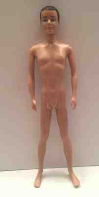 Original Ken Doll Figure 0750 Brunette Flocked Hair Barbie 1961