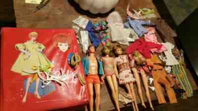 Vintage Barbie Doll Case, Red, 1963 talking ken western wear 