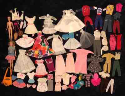 Lot of 70+ pcs Vintage BARBIE CLOTHES- Olympics Skipper Midge Fashion Queen 1963