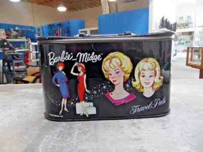 Vintage 1963 MATTEL BARBIE MIDGE TRAVEL PALS TRAIN CASE  808320