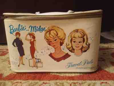 White 1964 Barbie and Midge "Travel Pals"  Carrying Case - Unusual 