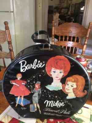 1964 Mattel Barbie and Midge Travel Pals Round Carry Case