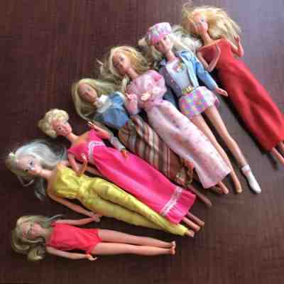 Barbie Doll Mattel 1966 lot of 7 Clothes Taiwan And Philippines USA Knees Bend