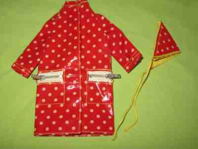 Barbie VINTAGE 1966 FRANCIE Fashion #1255 Polka Dots 'n Raindrops COAT & BONNET